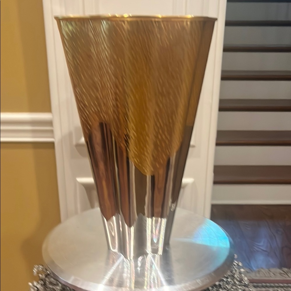 L'Objet Gold and Silver Accent Vase with Modern Design
